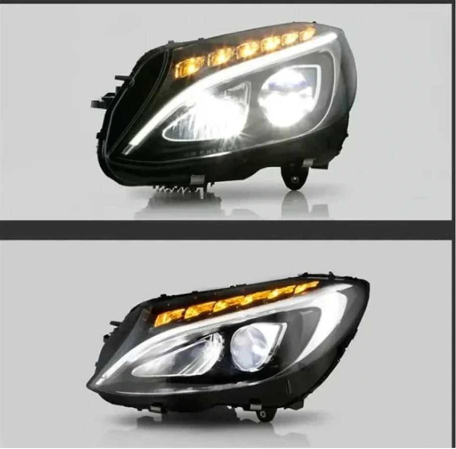 Xtune W205 Projector Headlight LED high beam and running light close-up