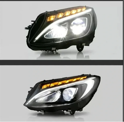 Xtune W205 Projector Headlight LED high beam and running light close-up